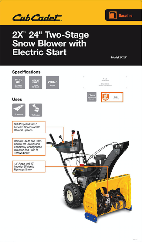 Two-Stage Snow Blower with Electric Start
